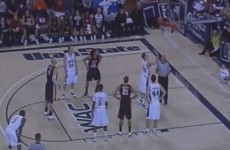 Take that physics! Check out his crazy free-throw