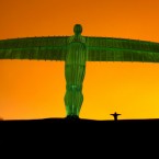 The Angel of the North in Gateshead, England is lit green on behalf of Tourism Ireland to celebrate St Patrick's Day. Pic: Scott Heppell/PA Wire