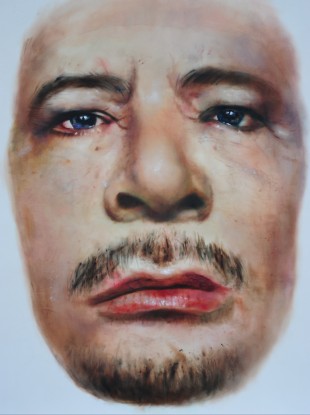 Libyan leader Muammar Gaddafi, as seen through the eyes of Swedish-born artist Johan Andersson:
