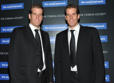Cameron and Tyler Winklevoss attend a special screening of The Social Network, a movie about their legal battle with Facebook founder Mark Zuckerberg.