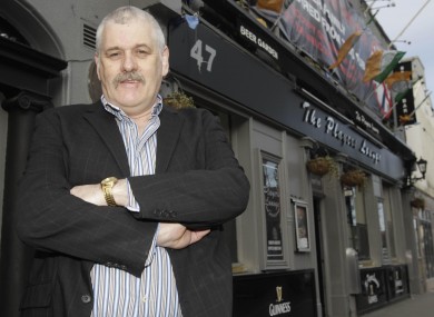 John Stokes outside his pub in Fairview near Dublin city centre last month.