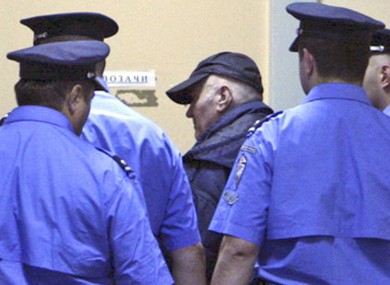 Mladic enters court on Thursday in Belgrade.