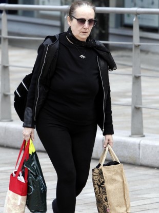 Hazel Maddock arrives at court this morning.