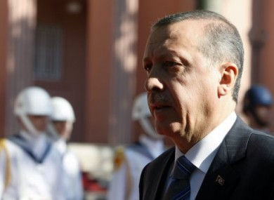 Turkish Prime Minister Recep Tayyip Erdogan in Ankara yesterday.