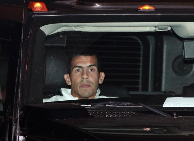 Tevez is given a police escort home after the match last night.