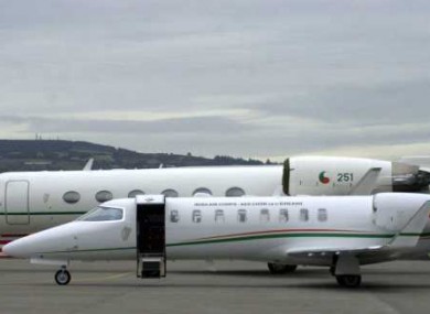 The government Learjet brought the 14-year-old to Heathrow earlier today.