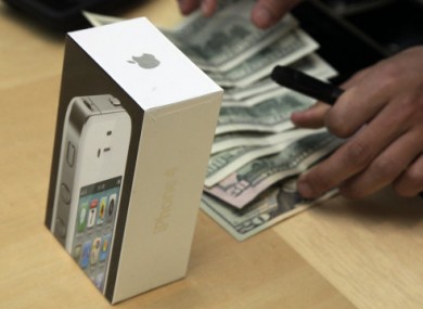 The white iPhone 4 on sale in New York.
