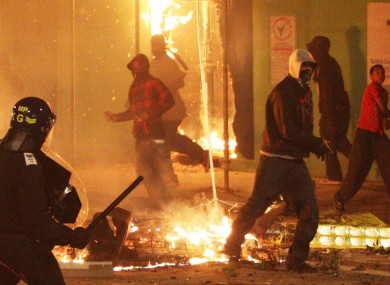 Riot police clash with youths in Tottenham, north London in August