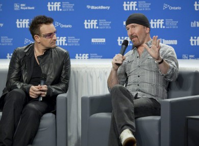 Bono and The Edge at the Toronto Film Festival recently.