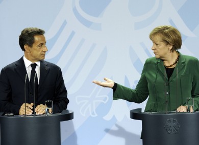Sarkozy and Merkel in Berlin earlier this month
