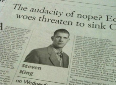 Steven King's column from last Wednesday.