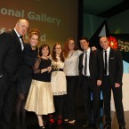 The winner of the Charitable and Non Profit category at the Eircom Spider Awards 2011 is National Gallery Of Ireland

Photographed at the Convention Centre Dublin L/R Dara Ó Briain, Muirne Lydon, Catherine Sheridan, Claire Crowley, Andrea Lydon, Donal Maguire and John McConnell from Red Engin