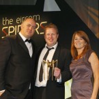 The winner of the The Graduate category at the Eircom Spider Awards 2011 is Liam Carey 

Photographed at the Convention Centre Dublin L/R Dara Ó Briain Liam Carey and Arlene Hanratty from ICAN