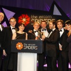 The winner of the Grand Prix Eircom Spider Award 2011 is  TheJournal.ie

Photographed at the Convention Centre Dublin L/R Dara Ó Briain, John Needham, Susan Daly, Stephen McBride, Eamonn Fallon, Brian Fallon, Adrian Acosta and Carolan Lennon 