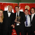 The winner of the Retail Excellence category at the Eircom Spider Awards 2011 is The Corkscrew Wine Merchants. 

Photographed at the Convention Centre Dublin L/R  Tracy Glynn, from Realex Payments, Dara Ó Briain, Paul Foley, Diarmuid Doran, Colm Douglas. 