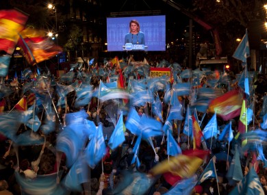 People's Party supporters celebrate in Madrid
