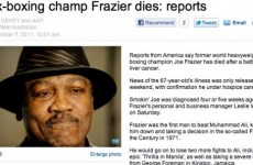 Joe Frazier is still alive even though an Australian paper reported he died