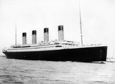 1912 photo of the Titanic.