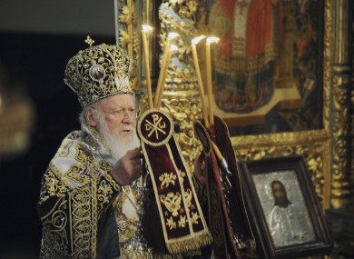 Bartholomew I, the spiritual leader of the world's Orthodox Christians, leading a ceremony in Istanbul last month.