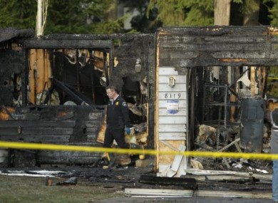 Josh Powell's devastated home near Fredrickson, Washington.