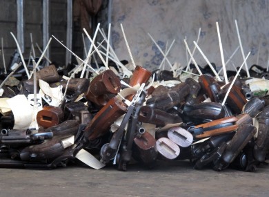 File photo of guns seized in a separate incident