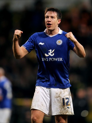 St Ledger celebrating the victory at Carrow Road.