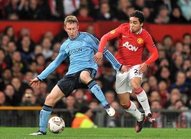 Dico Koppers shields the ball from Rafael.