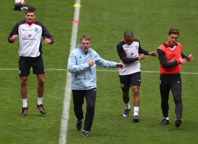 even Gerrard, interim manager Stuart Pearce, Theo Walcott and Scott Parker at Wembley.