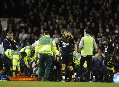 The Bolton medical team tend to Fabrice Muamba