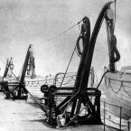 Welin double-acting davits on boat deck of the Titanic.