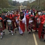 Devotees reenact the crucifixion of Jesus Christ to mark Good Friday in Gauhati, India (AP Photo/Anupam Nath)