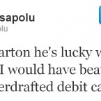 Eliota Fuimaono-Sapolu is not amused by Barton's antics.