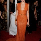 Katharine McPhee arriving at the Costume Institute Benefit, held at the Metropolitan Museum of Art to celebrate the opening of Schiaparelli and Prada, Impossible Conversations, New York.