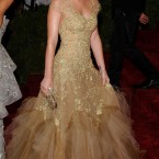 Leighton Meester arriving at the Costume Institute Benefit, held at the Metropolitan Museum of Art to celebrate the opening of Schiaparelli and Prada, Impossible Conversations, New York.