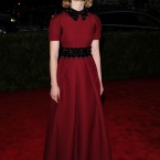 Mia Wasikowska arriving at the Costume Institute Benefit, held at the Metropolitan Museum of Art to celebrate the opening of Schiaparelli and Prada, Impossible Conversations, New York.