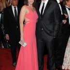 Emily Blunt and John Krasinski. Her dress is by Calvin Klein. 