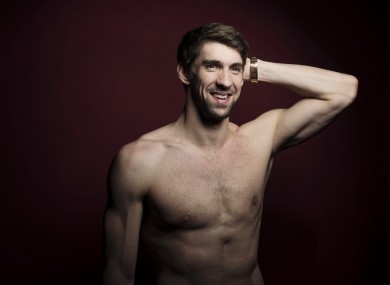 Michael Phelps poses for a portrait at the Olympic Media Summit last weekend.