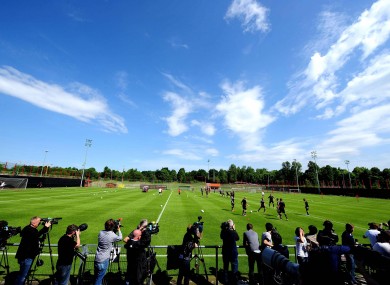 Bayern Munich training today.