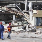 The collapsed BBG industrial moldings building is seen in Mirandola, northern Italy today. A magnitude 5.8 earthquake struck northern Italy, killing at least 10 people as factories, warehouses and a church collapsed in the same region still struggling to recover from another deadly tremor nine days ago. (AP Photo/Luca Bruno)