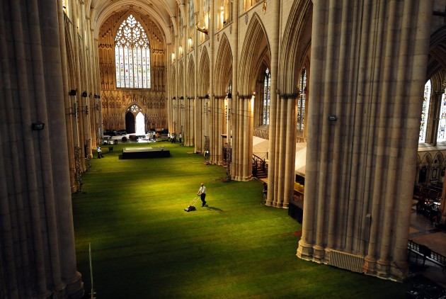 Grass laid in York Minster
