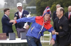 VIDEO: A bird-man crashed the trophy ceremony at the US Open