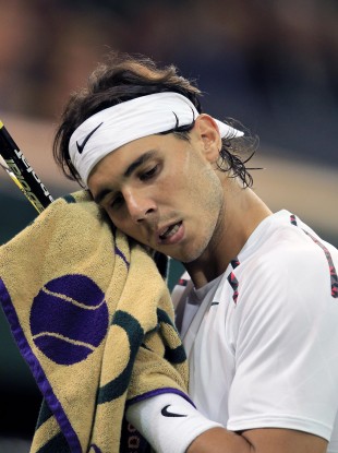 Nadal during his match against Czech Republic's Lukas Rosel.