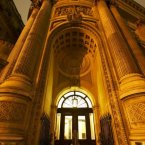 Gibson Hall, a converted banking hall in London, hosts awards ceremonies, barbeques and weddings. The building was erected in 1862 by the National Provincial Bank of England.