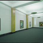 The basement - originally the bank`s vaults - is home to the large collection of works by Paul Klee. Here the building`s existing structure has been skilfully adapted to create a system of different but interlinked rooms. The works are shown with reduced lighting, in view of their sensitivity.