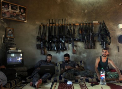 June 2012: Free Syrian Army soldiers on the outskirts of Aleppo.