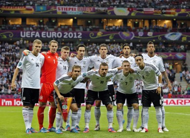 The Germany team that lost to Italy in Warsaw at Euro 2012.