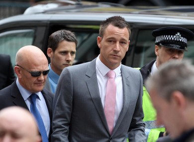 Chelsea skipper John Terry arrives at Westminster Magistrates' Court, London this morning.