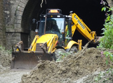the Beaminster Tunnel where one body has been found in a car which was buried in the tunnel entrance by a landslide
