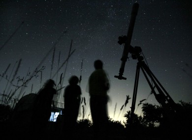 File photo of astronomers in Bulgaria watching a Perseid meteor shower
