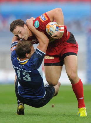 George North barges through Brendan Macken.